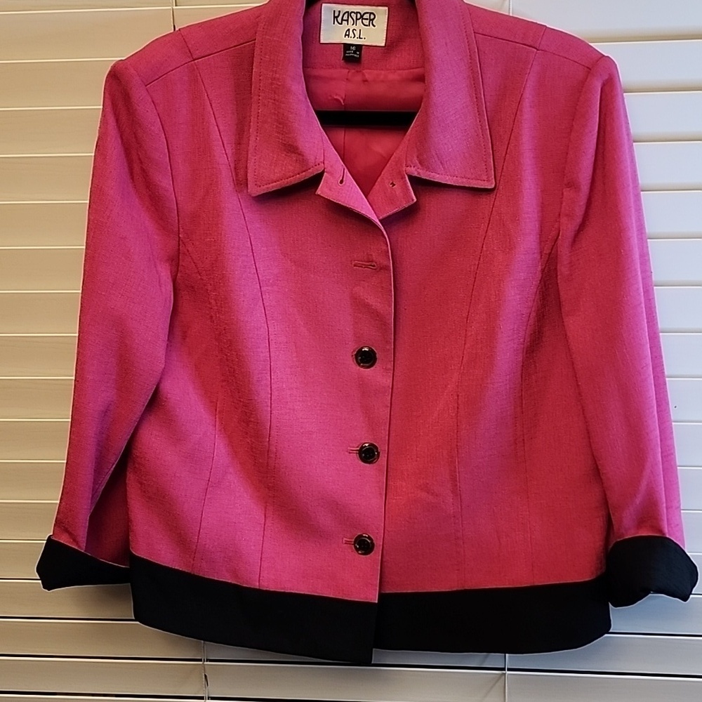 Vintage Kasper for A.S.L. Black and Pink Blazer